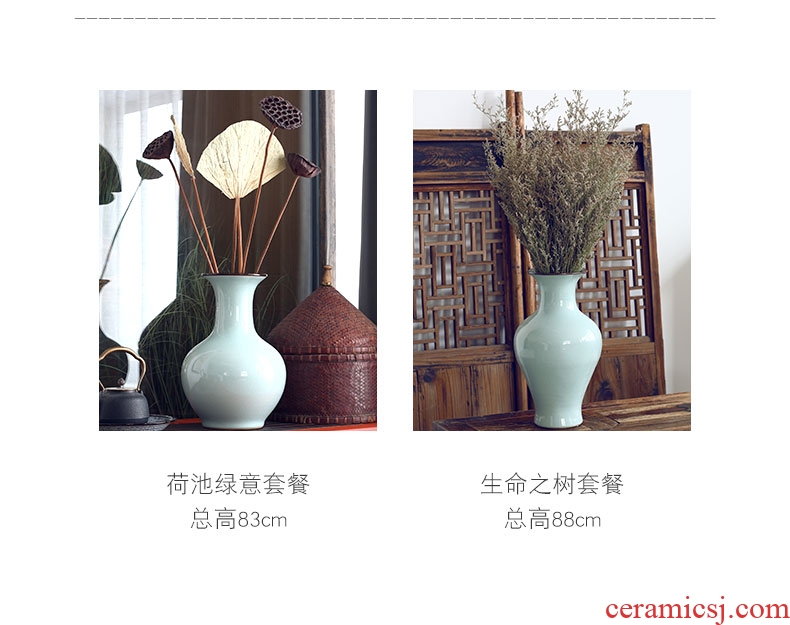 Jingdezhen ceramic European vase in the sitting room is I and contracted large furnishing articles dried flower vases, pottery vases, modern - 597371538660