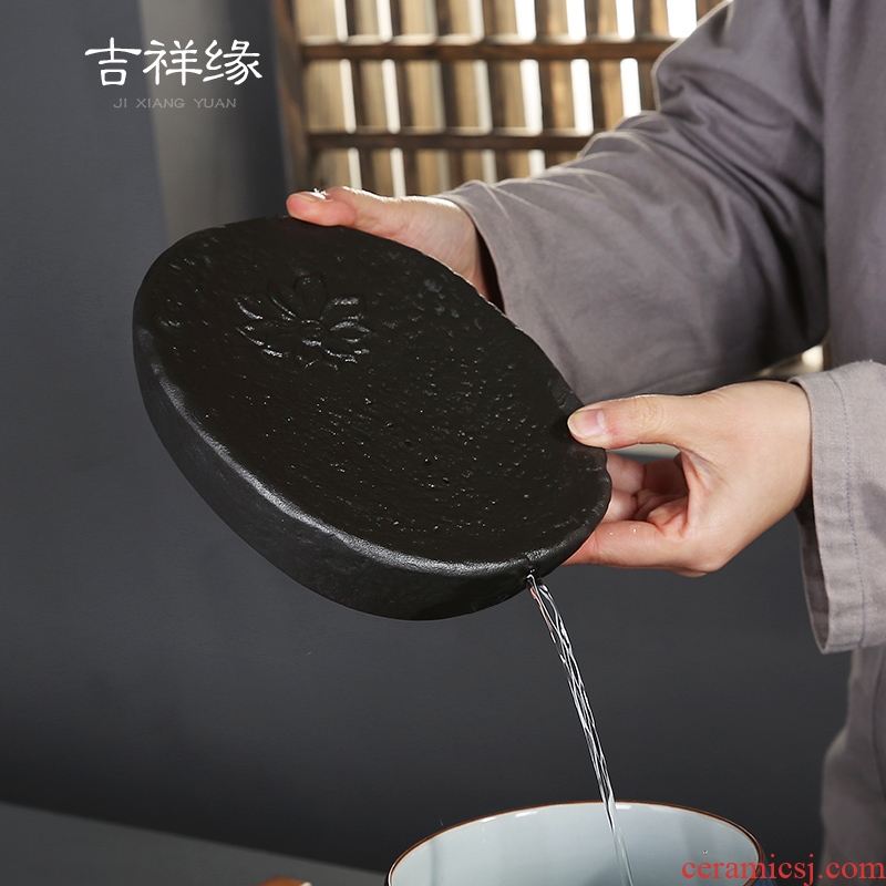 Auspicious edge black some ceramic CiHu bearing pot pad kiln archaize dry tea set tea service zero with double with model with pot