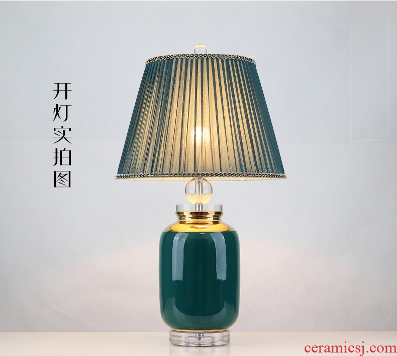 Light and decoration lamp lamp decoration art ceramic desk lamp of bedroom the head of a bed I and contracted sitting room lamps and lanterns of crystalline Light furnishing articles