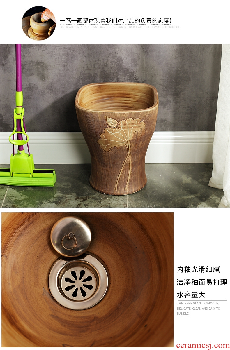 Koh larn, qi ceramic lavabo vertical column type lavatory basin pillar basin floor type restoring ancient ways of household