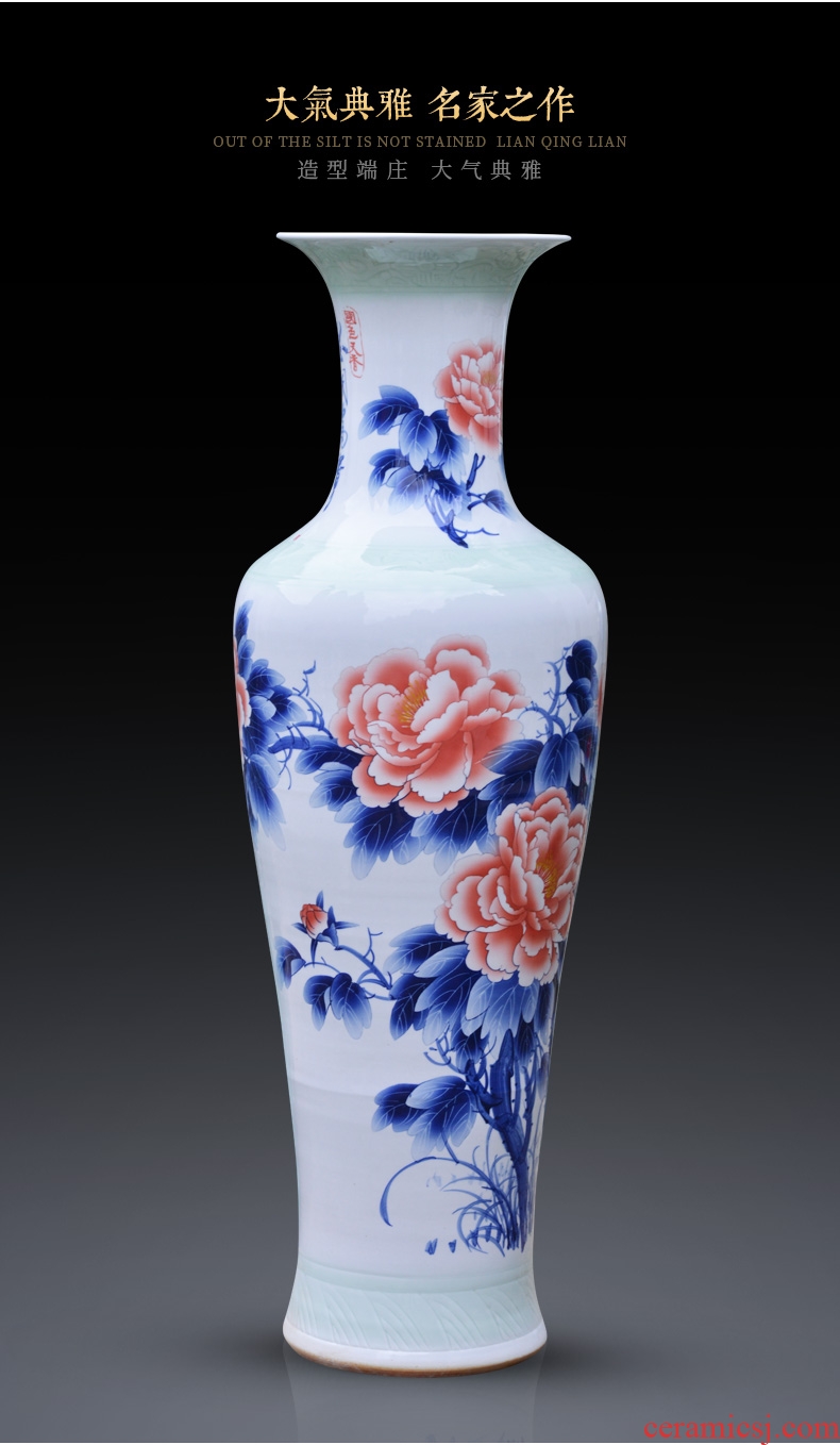 Jingdezhen ceramic Nordic landing big vase furnishing articles Chinese flower arranging dried flower adornment large sitting room European - style - 592215441244