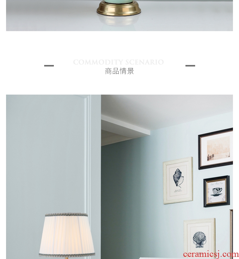 All copper colored enamel porcelain lamp sitting room luxury European American individuality creative villa lighting lamps and lanterns of bedroom the head of a bed