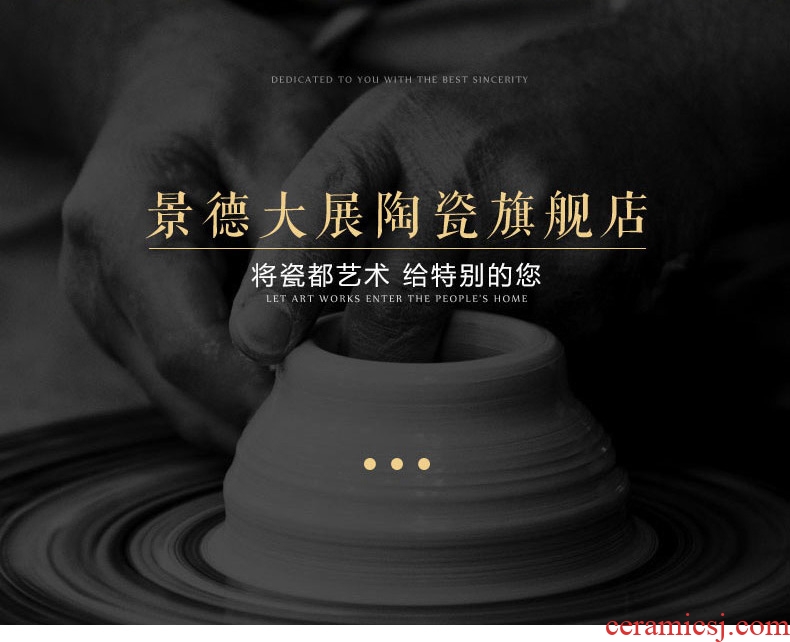 Chinese red Jin Fu porcelain of jingdezhen ceramic vase of large festive wedding sitting room big furnishing articles 1.2 2 m - 592347701303