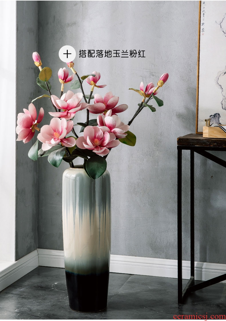Jingdezhen ceramics peach blossom put water point three - piece vase furnishing articles large Chinese ancient frame sitting room adornment - 596607392113