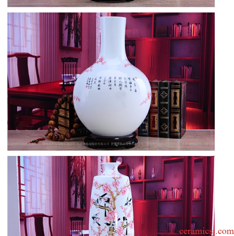 Continuous grain of jingdezhen ceramics hand - made vases sitting room home decoration handicraft furnishing articles for wedding taking