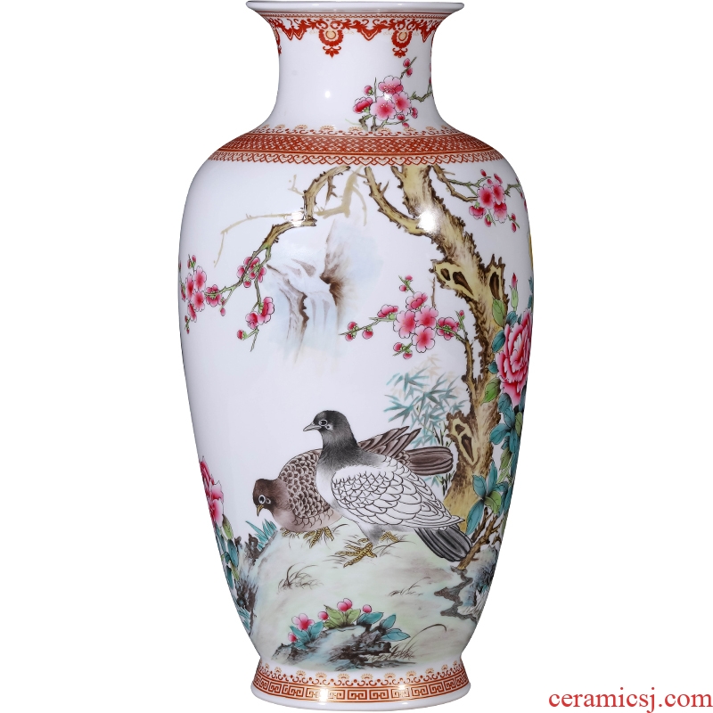 Master of jingdezhen ceramics hand-painted powder enamel bottles of Chinese style living room porch TV ark antique flower arrangement furnishing articles
