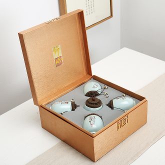 High-grade small pot of tea gift box packing box your kiln ceramic POTS of tea caddy gift boxes aneroid universal custom