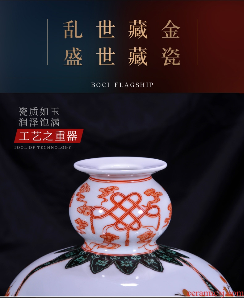 Jingdezhen ceramic color hand - made ancient vase decoration of new Chinese style household decorates sitting room study collect flower arranging furnishing articles