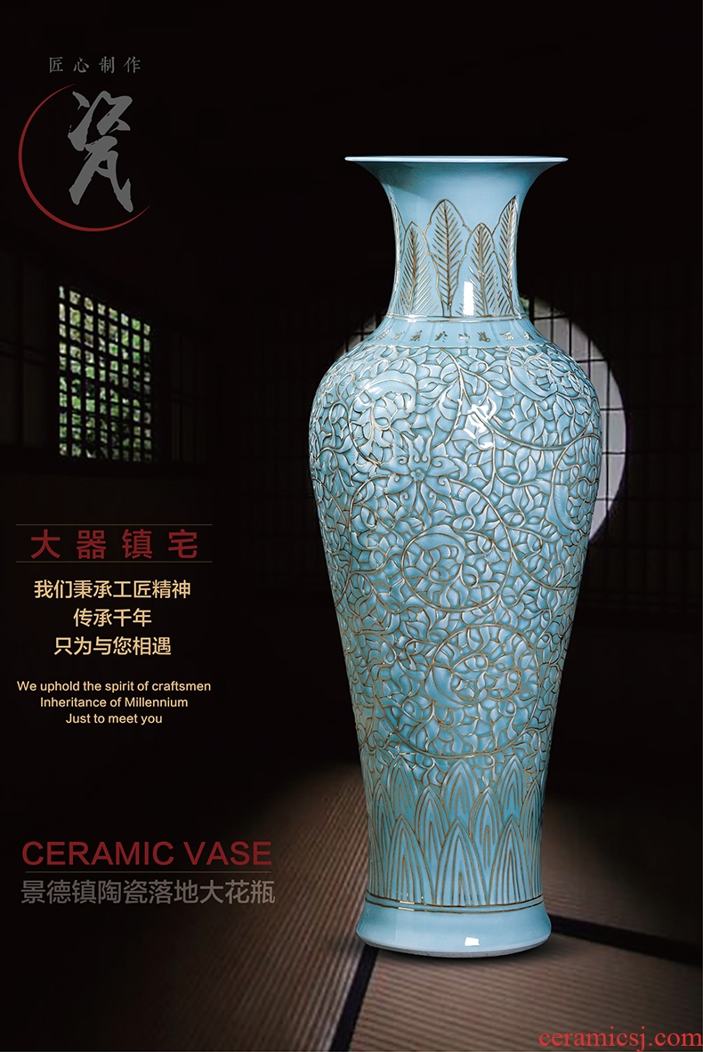 Ceramic vases, flower arrangement sitting room place I and contracted to restore ancient ways the dried ou landing big flowerpot jingdezhen porcelain - 599676994614