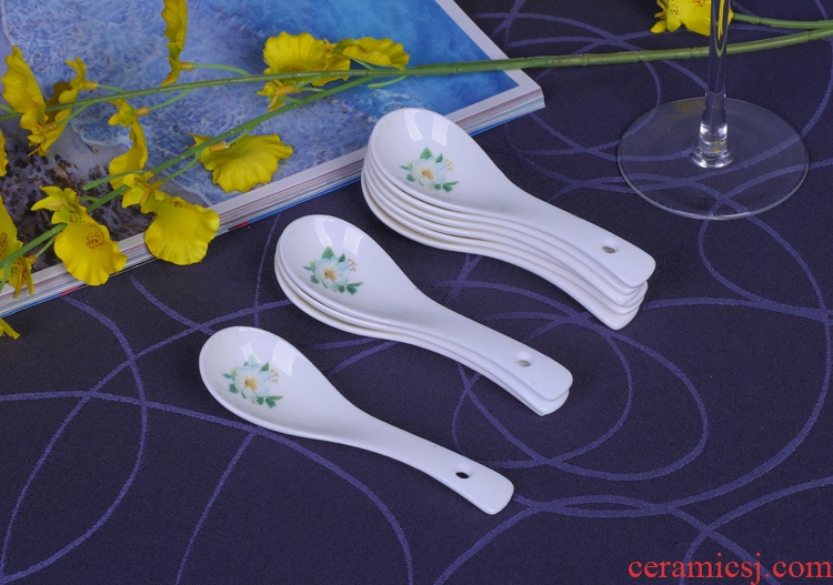 Jingdezhen ceramic spoon restaurant hotel hotel special spoon bending small white ceramic spoon commercial soup spoon