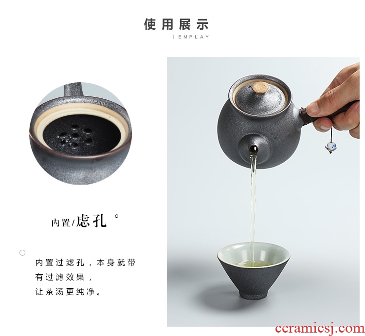 Side as the of your up kung fu tea set ceramic teapot single pot of ebony handle Side filtration pot of the pot of single pot