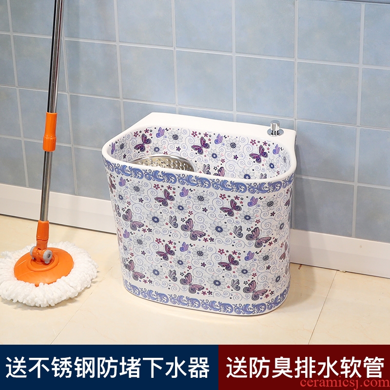 Million birds home balcony mop pool small ceramic mop pool automatic toilet basin of mop mop pool water