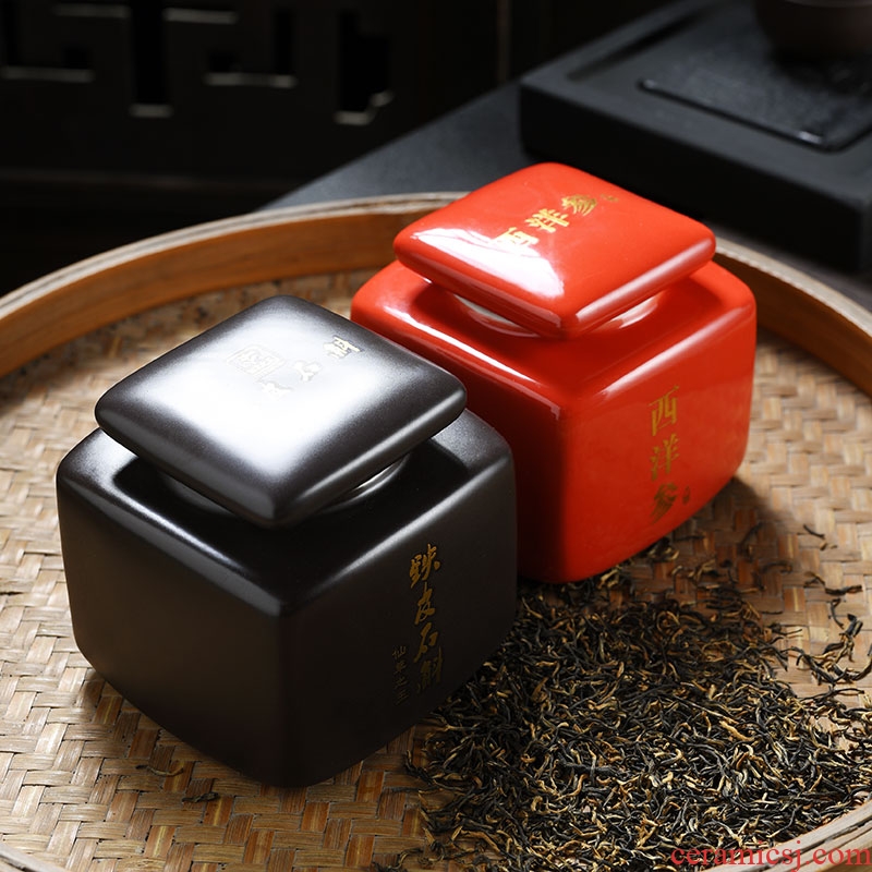 Famed caddy fixings ceramic household seal pot portable mini small tea gift box packaging pu - erh tea boxes