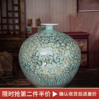 The Master of jingdezhen ceramics hand - made paint shadow blue bottle of flower arranging Chinese style household furnishing articles sitting room porch decoration