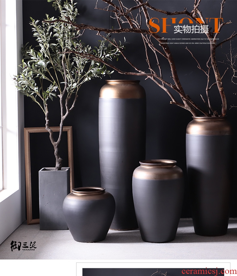 Jingdezhen porcelain ceramic vase contracted and I European hotel lobby large flower arranging landing place for the opening taking - 570978336147