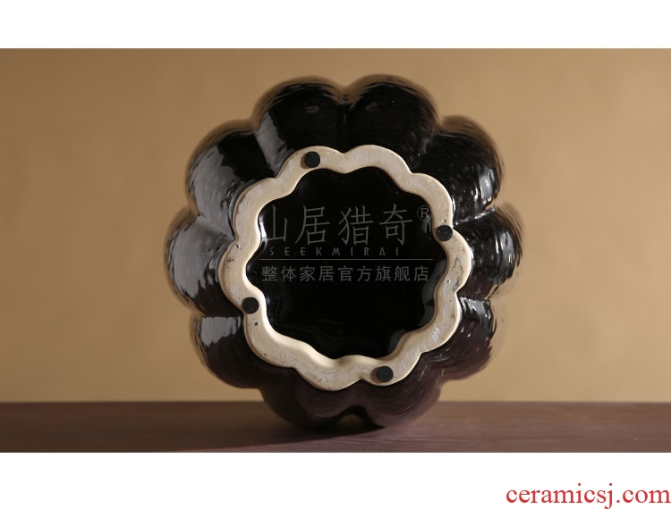 Modern Chinese ceramic dry flower vase furnishing articles creative living room flower arranging flower implement fine expressions using the long neck dahlia by bottle - 540121893875