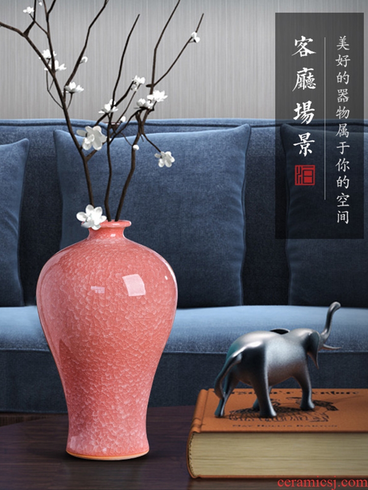 Jingdezhen ceramics flower vase creative archaize sitting room adornment new Chinese style household TV ark furnishing articles