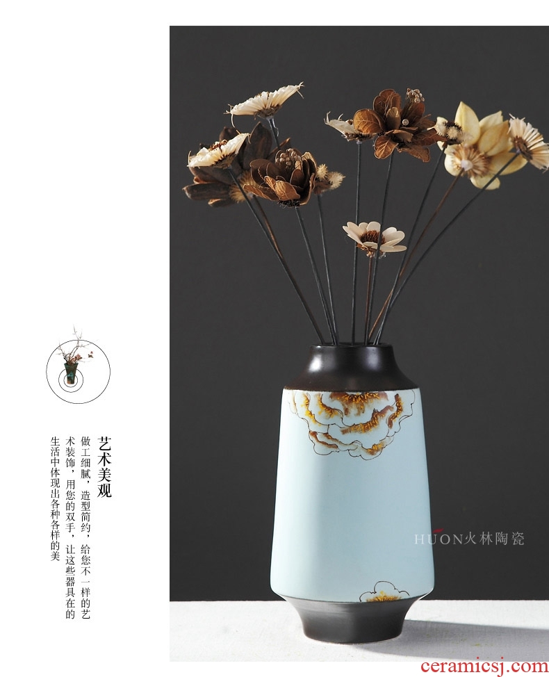 New Chinese style ceramic vase vase furnishing articles Chinese flower arranging dried flowers I and contracted sitting room adornment TV ark