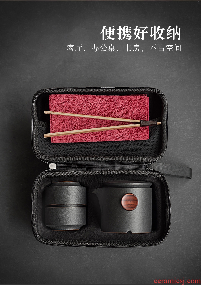 Evan ceramic kung fu tea set travel crack suit portable outdoor a pot of three small Japanese ceramics