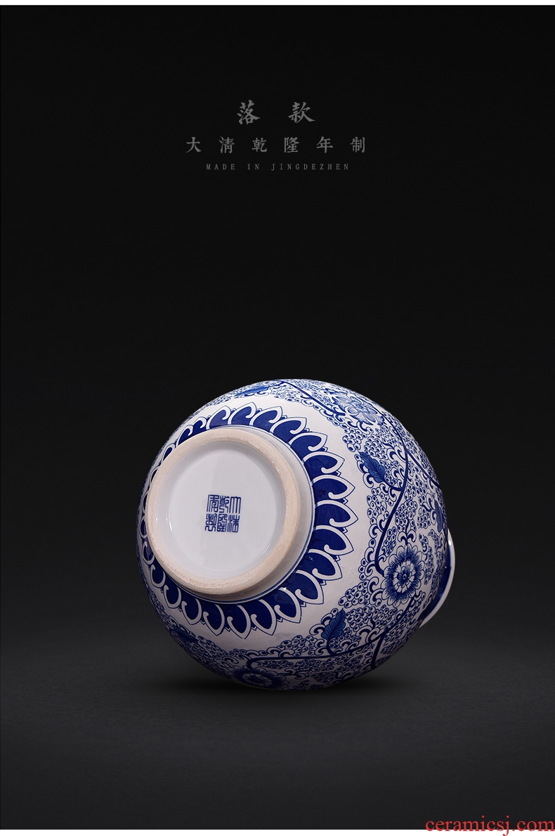 Chinese red Jin Fu porcelain of jingdezhen ceramic vase of large festive wedding sitting room big furnishing articles 1.2 2 m - 581545866132