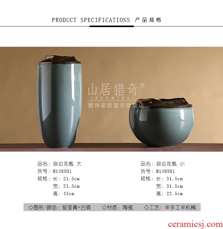 Large vases, jingdezhen ceramic I and contracted Europe type Nordic furnishing articles villa living room window flower arrangement suits for - 540017373358