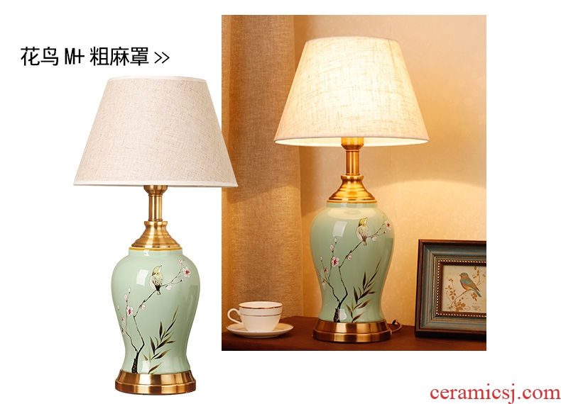 New Chinese style ceramic desk lamp classical home sitting room bedroom study bedroom adornment wedding carried this bedside lamp