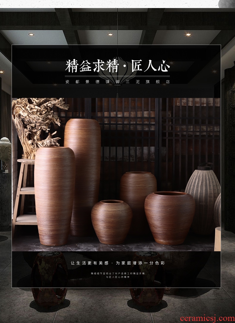Ground vase large flower arrangement is I and contracted sitting room Nordic decorative furnishing articles hotel ceramics jingdezhen restoring ancient ways - 583295609150