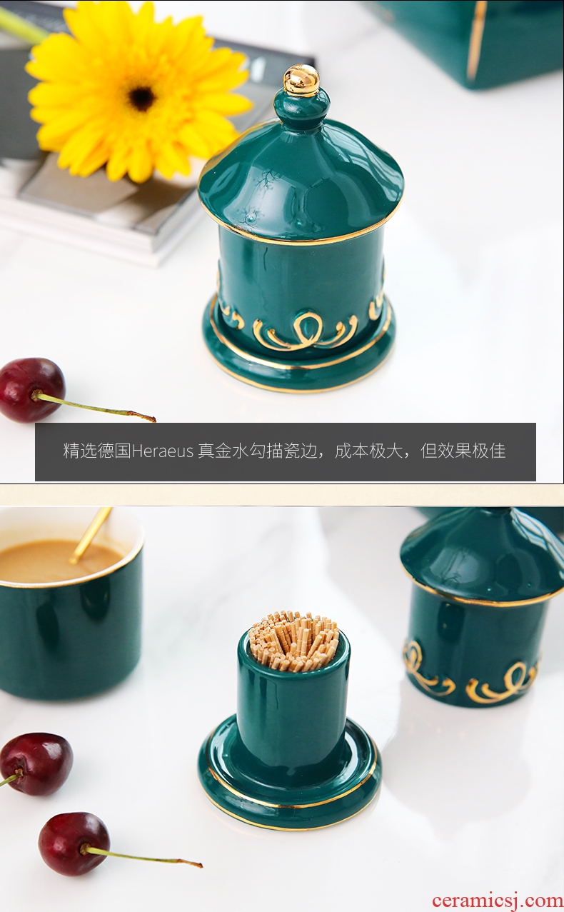 European ceramic toothpicks extinguishers individuality creative fashion household toothpick box of toothpicks can swab box to receive and the living room