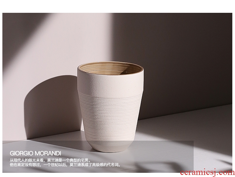 BEST WEST creative morandi color ceramic vase furnishing articles sitting room dry flower vases, soft adornment ornament