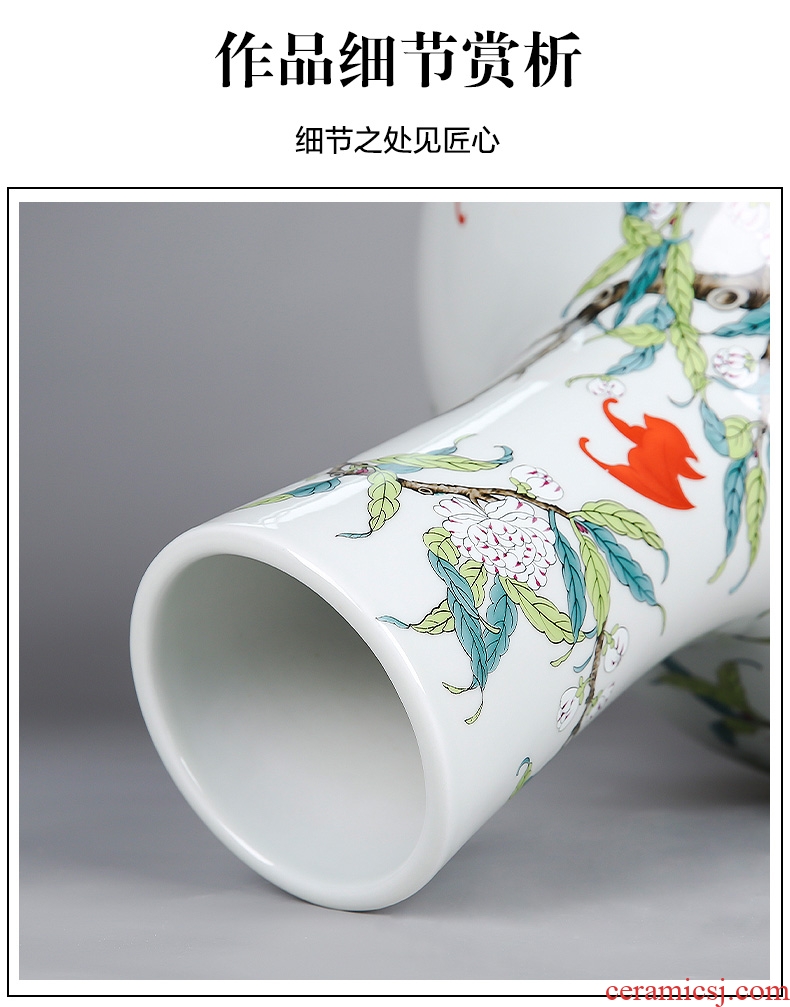 Jingdezhen ceramics hand - carved antique Chinese shadow blue glaze vase home furnishing articles large sitting room - 602546825412