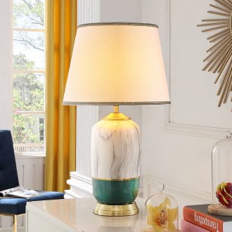American wedding bedroom ceramic desk lamp postmodern contracted creative Nordic home bedside lamp light key-2 luxury villa living room