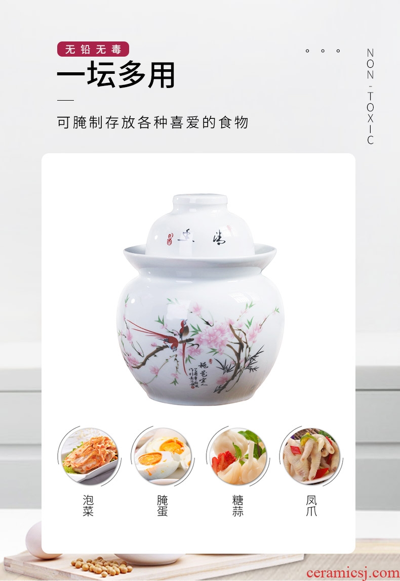 Pickle jar earthenware household thickening pickle jar sealing ceramic pickled small altar sichuan pickle jar salted duck eggs