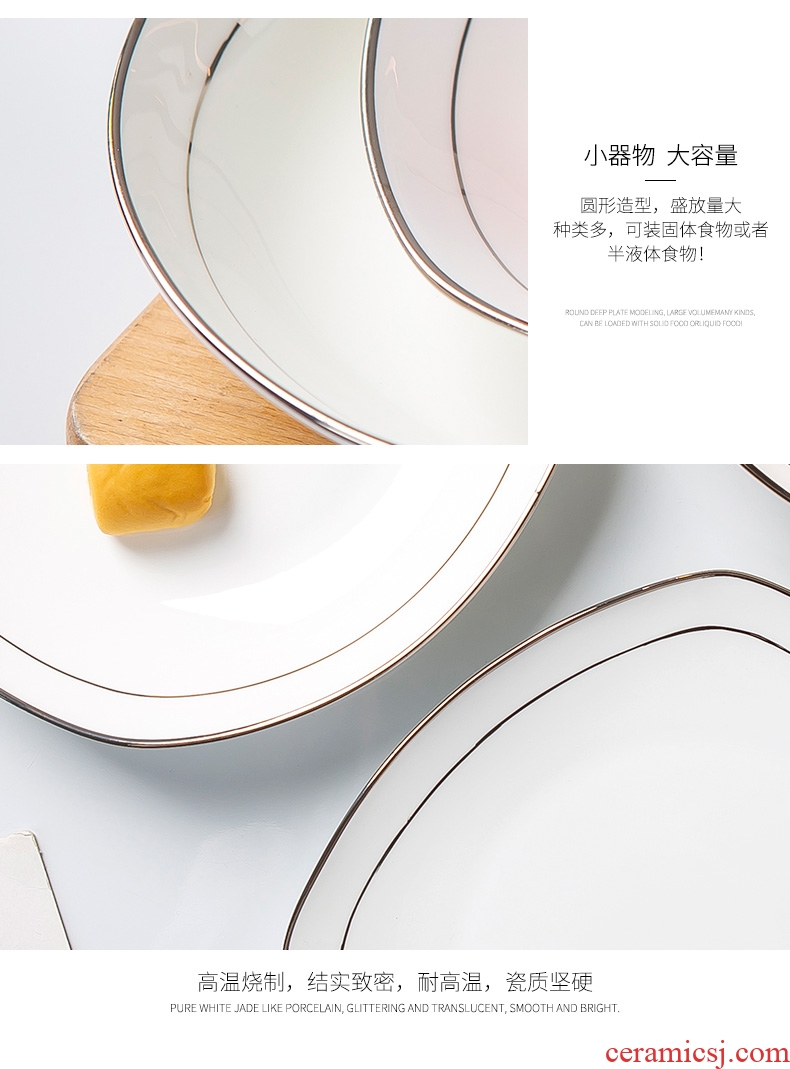 Plate light household jingdezhen European key-2 luxury ipads China net red square plates special - shaped ceramic tableware Japanese creative cuisine