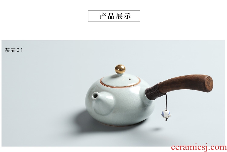 Side as the of your up kung fu tea set ceramic teapot single pot of ebony handle Side filtration pot of the pot of single pot