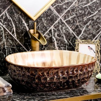 Stage basin oval ceramic basin bathroom decoration of Chinese style restoring ancient ways of creative art toilet lavabo basin