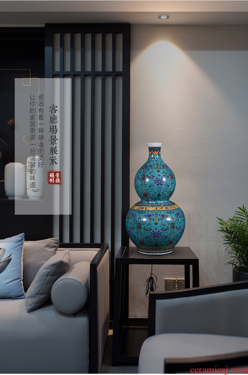 Chinese style restoring ancient ways of large vases, ceramic furnishing articles pottery sitting room hotel decoration flower arranging dried flowers thick ceramic bottle - 603469334956