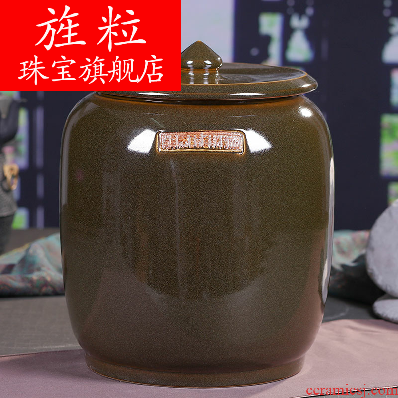 Continuous grain of jingdezhen ceramic tea cake tea pot POTS large POTS of tea pot of water storage tank