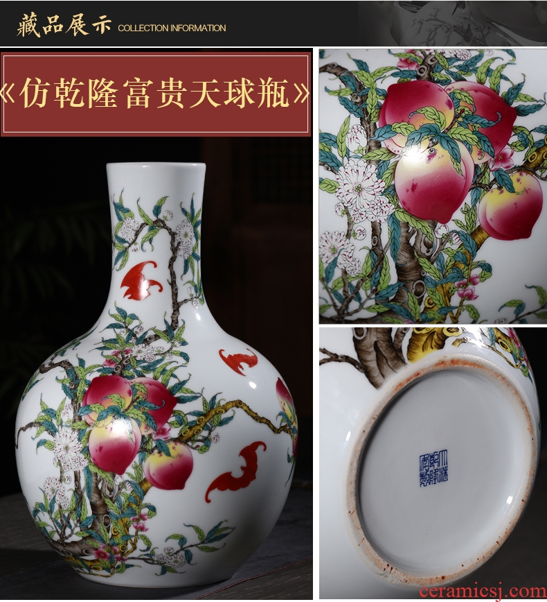 Jingdezhen blue and white ceramics vase of large hotel opening Chinese flower arranging sitting room adornment office furnishing articles - 601690549167