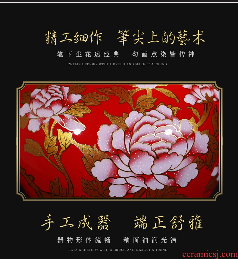Hand draw name plum blossom put lotus 80 cm high landing big vase of porcelain of jingdezhen ceramics sitting room adornment is placed - 603969189920
