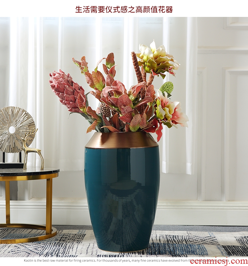 Jingdezhen ceramic vase furnishing articles hotel contracted and I adornment flower arranging dried flowers large sitting room ground porcelain - 600317618219