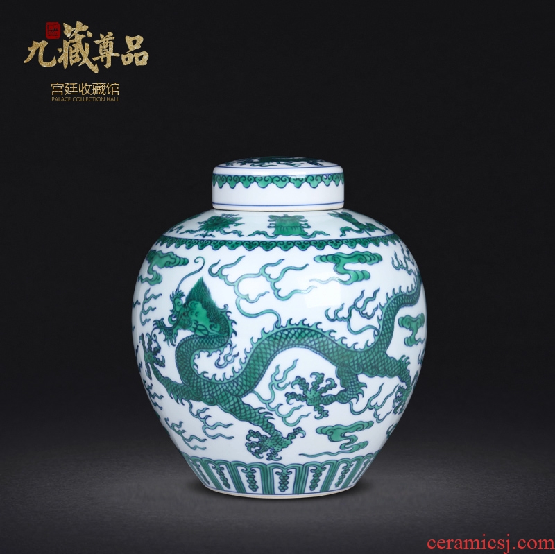 Jingdezhen ceramics manual hand-painted porcelain dou dragon grain tea pot sitting room study home decoration furnishing articles