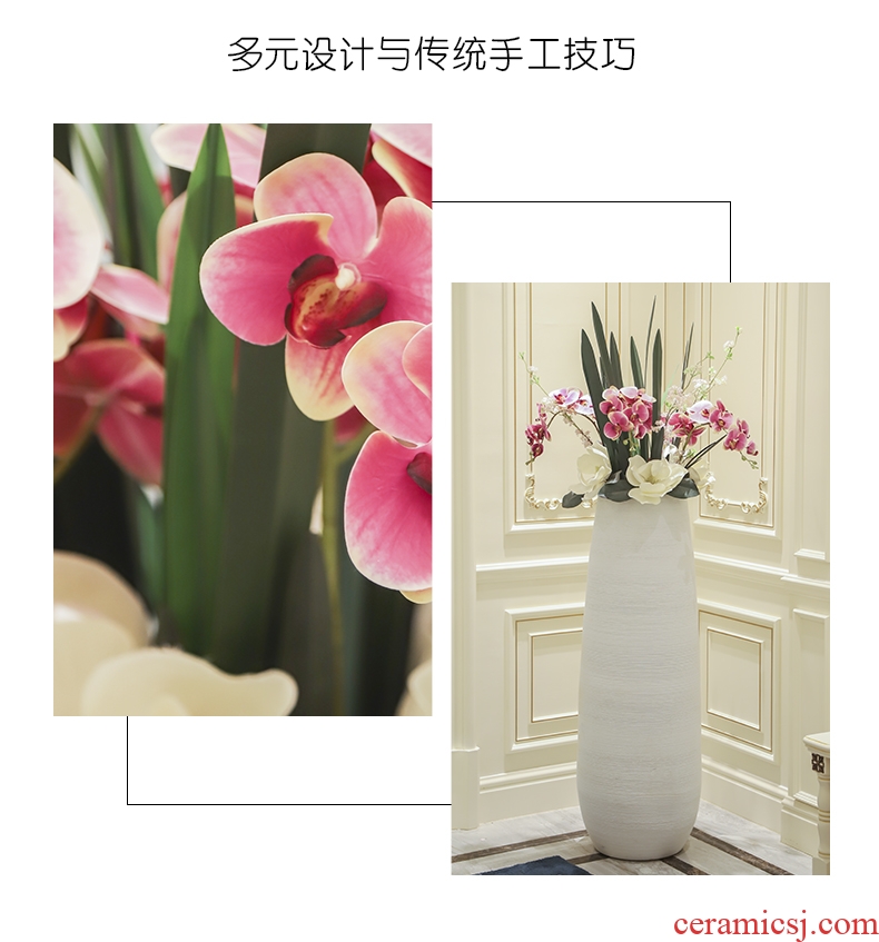 Jingdezhen ceramics archaize crack jun porcelain glaze white borneol big vase modern living room furniture decoration pieces - 606246725383