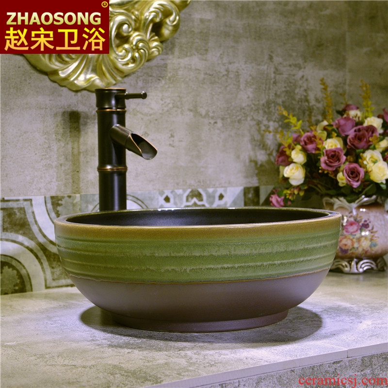 Europe type restoring ancient ways on the ceramic basin small toilet lavatory creative household on the stage of the basin that wash a face to 35 cm
