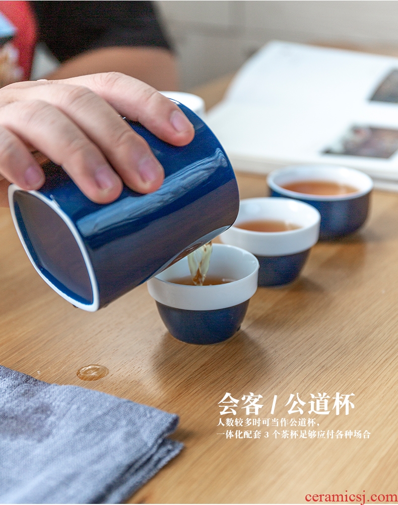 Ceramic crack kung fu tea set mercifully individual cup three portable is suing the receive a carry - on bag