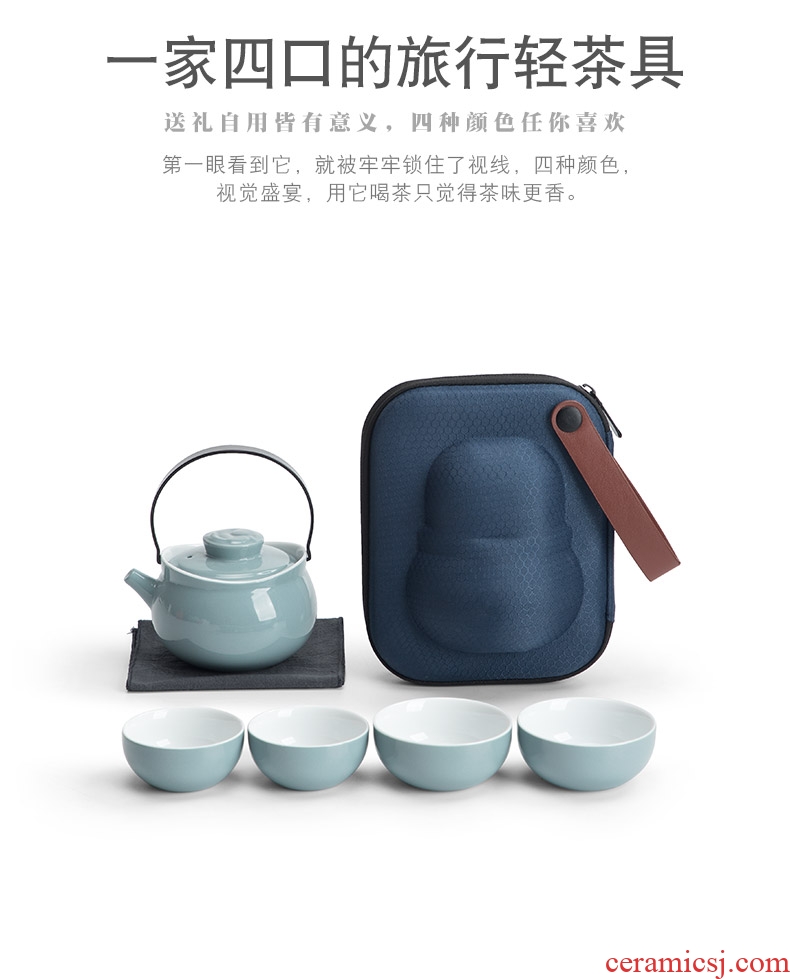 Mr Nan shan wing girder travel pot of tea set suit small sets of portable crack cup teapot ceramic type