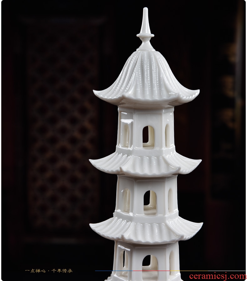 Bm ceramic layer 7 wenchang tower home furnishing articles dehua porcelain sculpture crafts jewelry D27-114