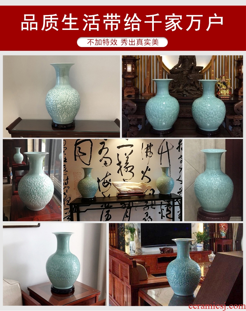 Jingdezhen ceramics manual hand - made bright future of large blue and white porcelain vase sitting room hotel decoration furnishing articles - 605690839550