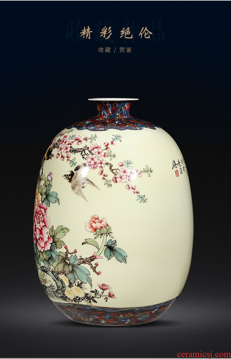 Ground vase large white living room the dried flower art I household coarse pottery Chinese ceramic POTS villa furnishing articles - 603643076229