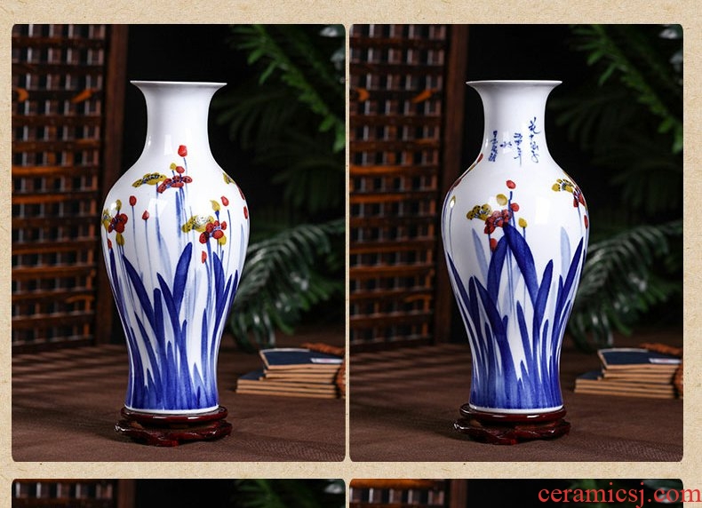 Continuous grain of jingdezhen ceramics hydroponic lucky bamboo vase, home furnishing articles set creative small ornament