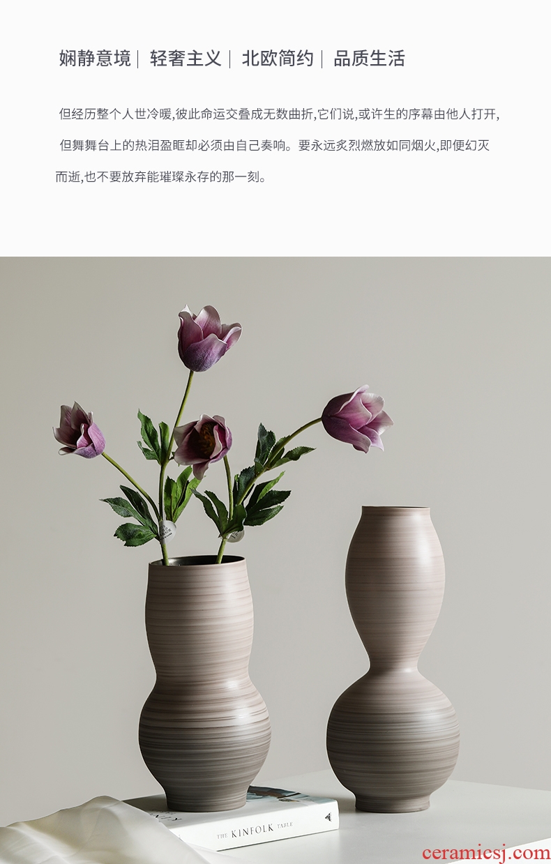 Jingdezhen ceramics vase Chinese penjing flower arranging large three - piece wine cabinet decoration plate household decoration - 602459412132